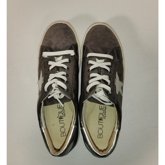 BOUTIQUE by CORKYS Star Gaze 51-0133 Sneaker Womens 10 Gunmetal Gray Star Emblem - Picture 6 of 10